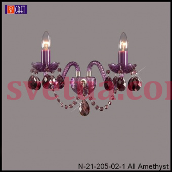 Бра Glass LPS N-21-205/02/1 all ametihyst Ni фото