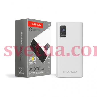 Повербанк TITANUM 728S 30000mAh 22.5W White фото