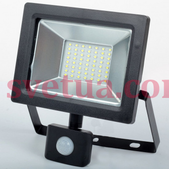Прожектор с датчиком движения SLP-50W  SMD LED 6000K Д/Р BK фото