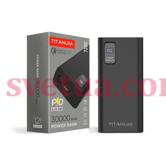 Повербанк TITANUM 728S 30000mAh 22.5W Black фото
